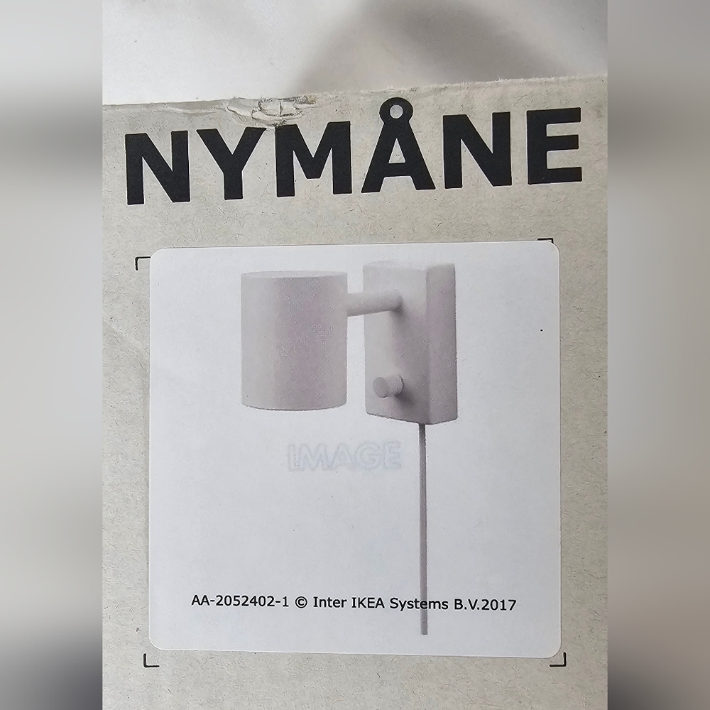 SET OF 2 - Ikea NYMANE Wall/reading lamp, white - NEW